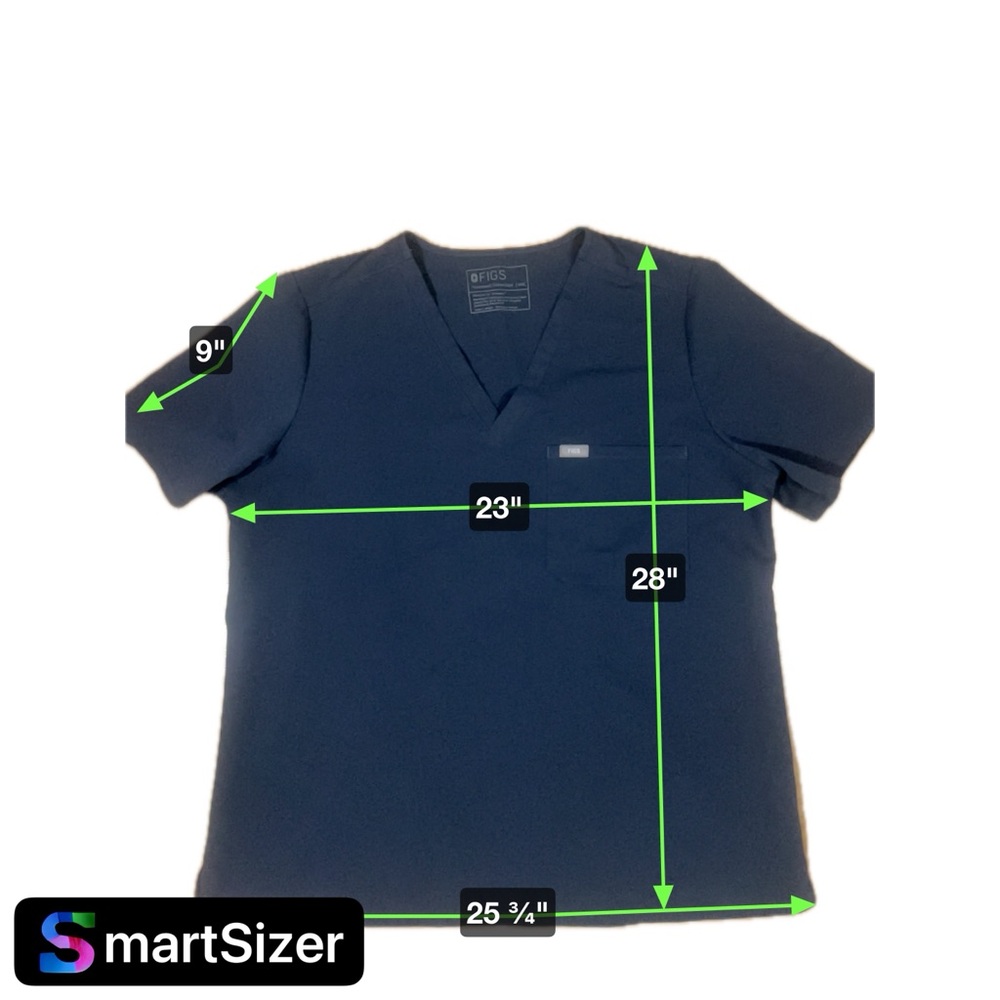 FIGS TOP 2X navy RLS - Picture 5 of 7
